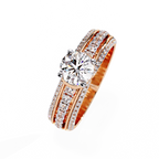Modern Solitaire Diamond Band Ring