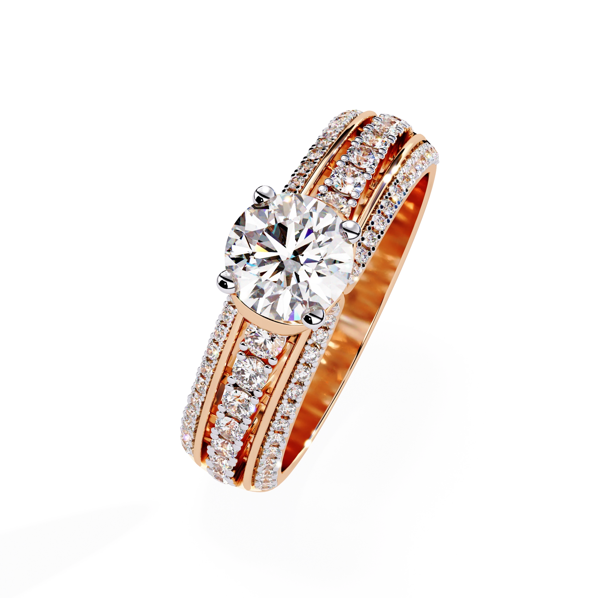 Modern Solitaire Diamond Band Ring