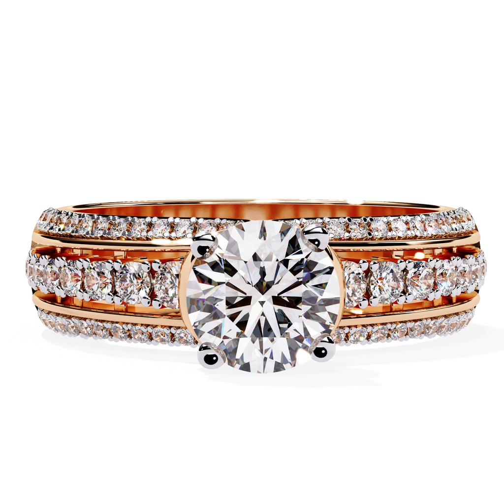 Modern Solitaire Diamond Band Ring