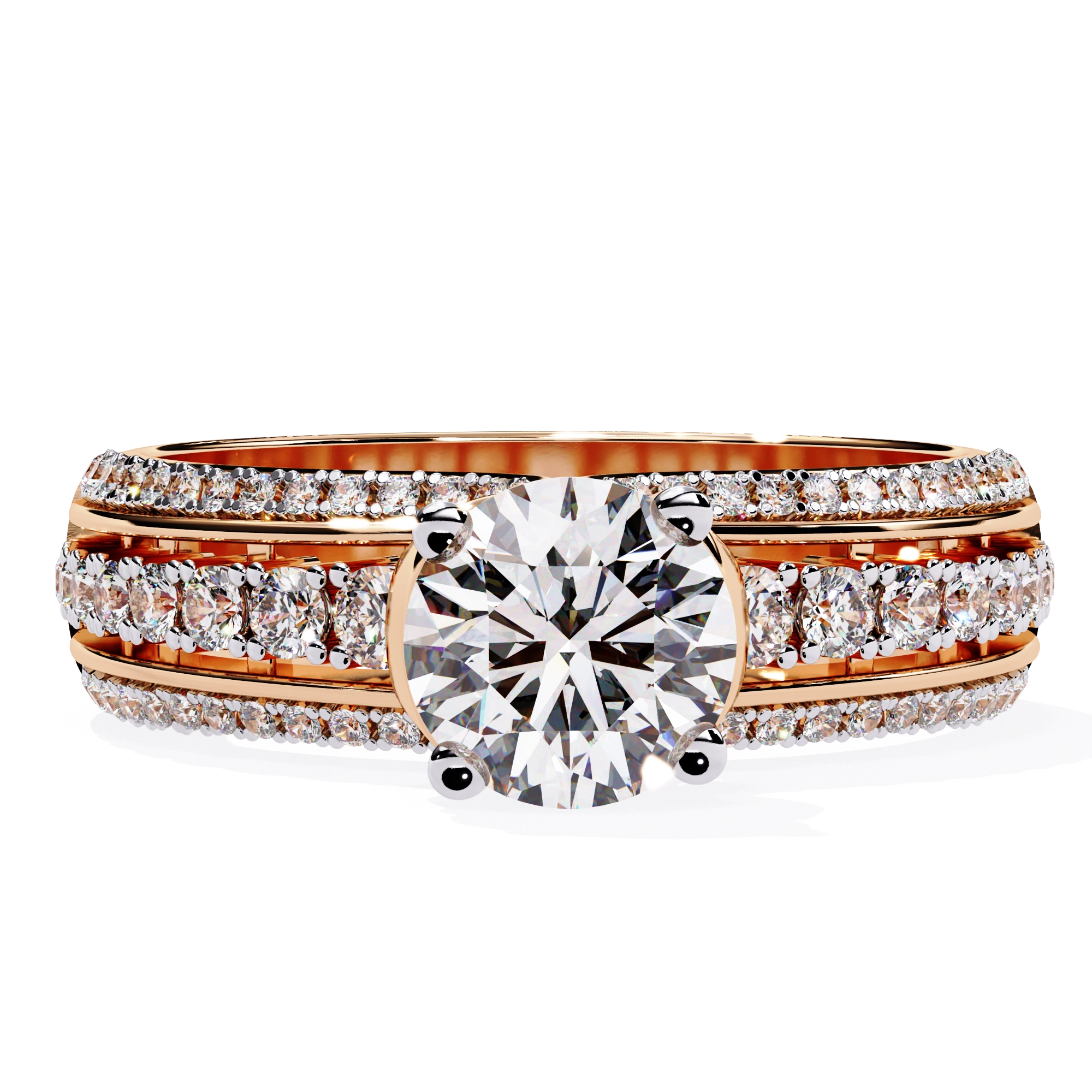 Modern Solitaire Diamond Band Ring