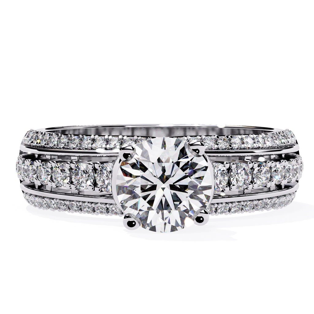Modern Solitaire Diamond Band Ring