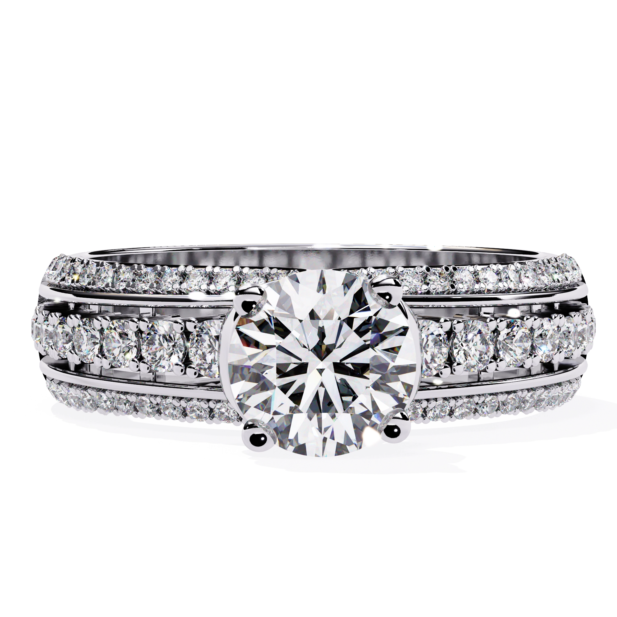 Modern Solitaire Diamond Band Ring