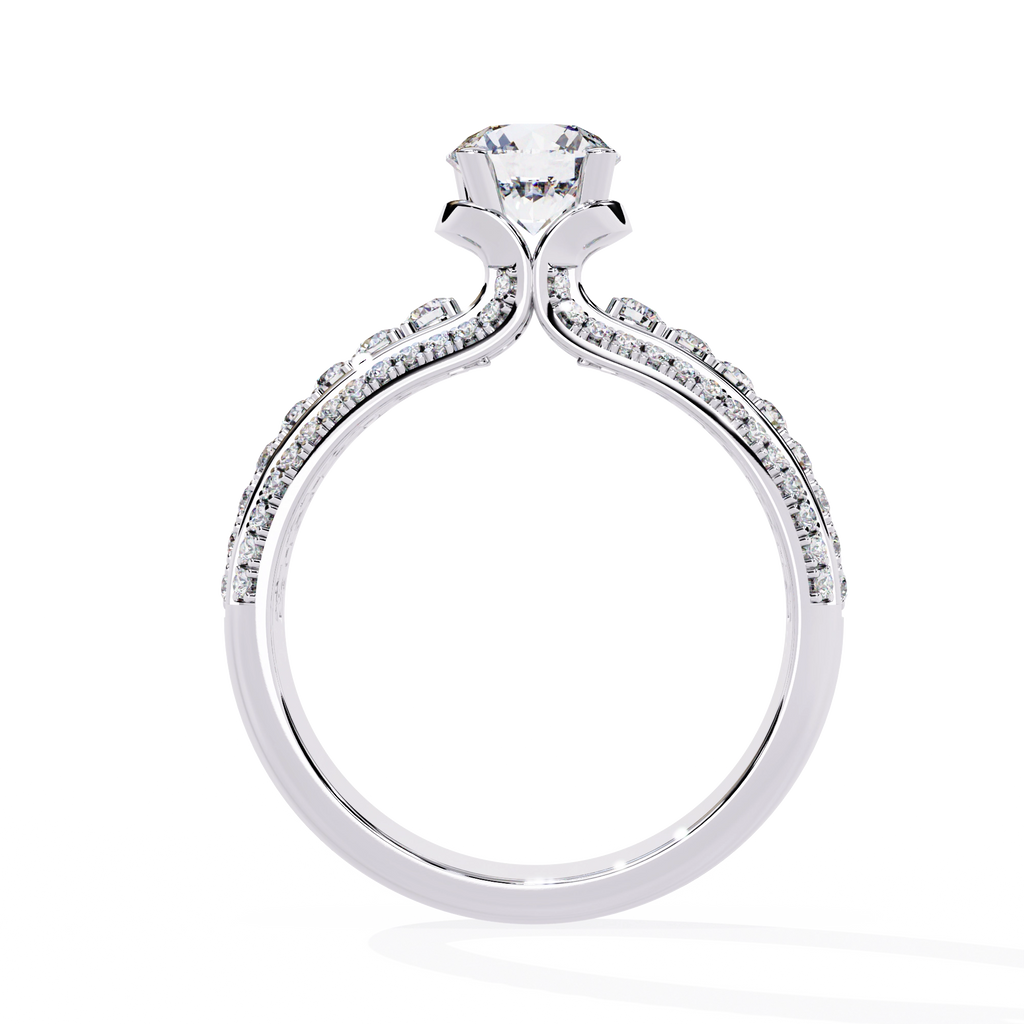 Modern Solitaire Diamond Band Ring