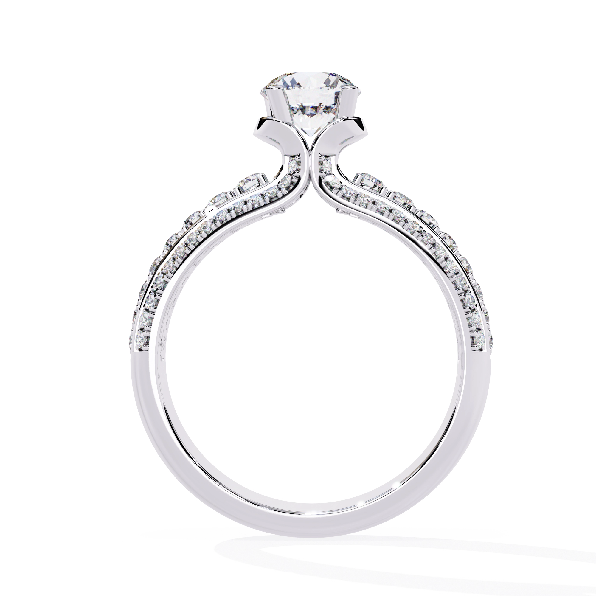 Modern Solitaire Diamond Band Ring