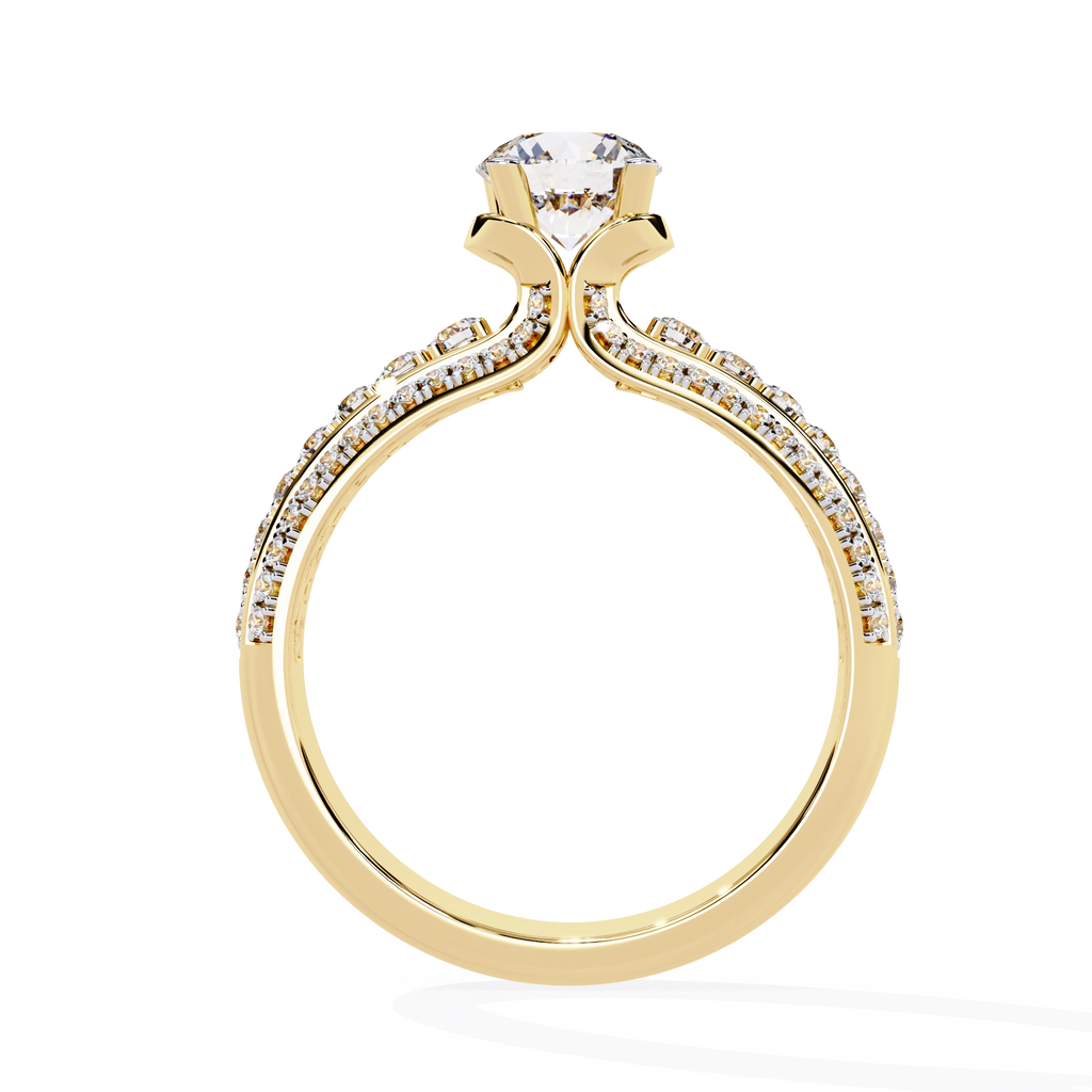 Modern Solitaire Diamond Band Ring