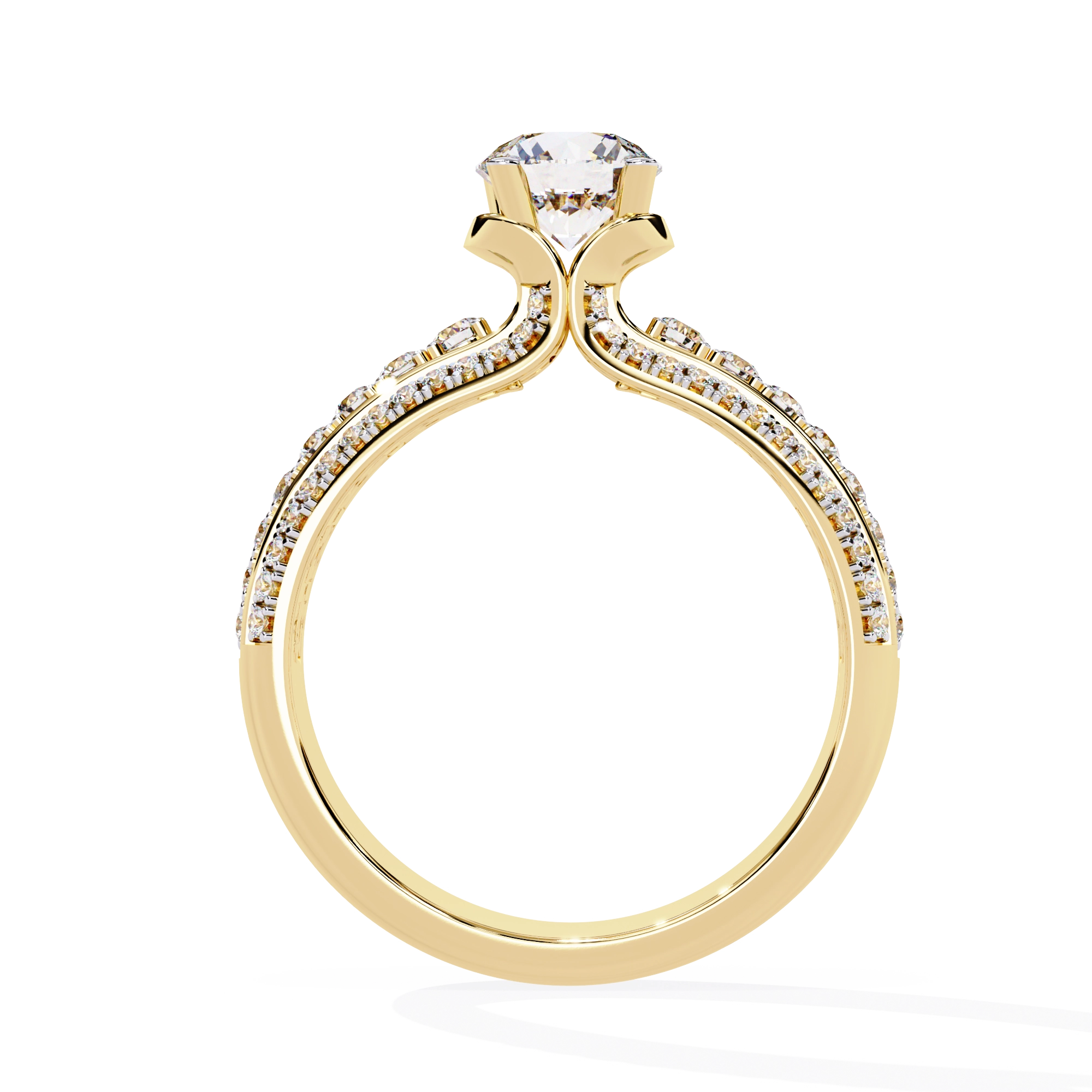 Modern Solitaire Diamond Band Ring