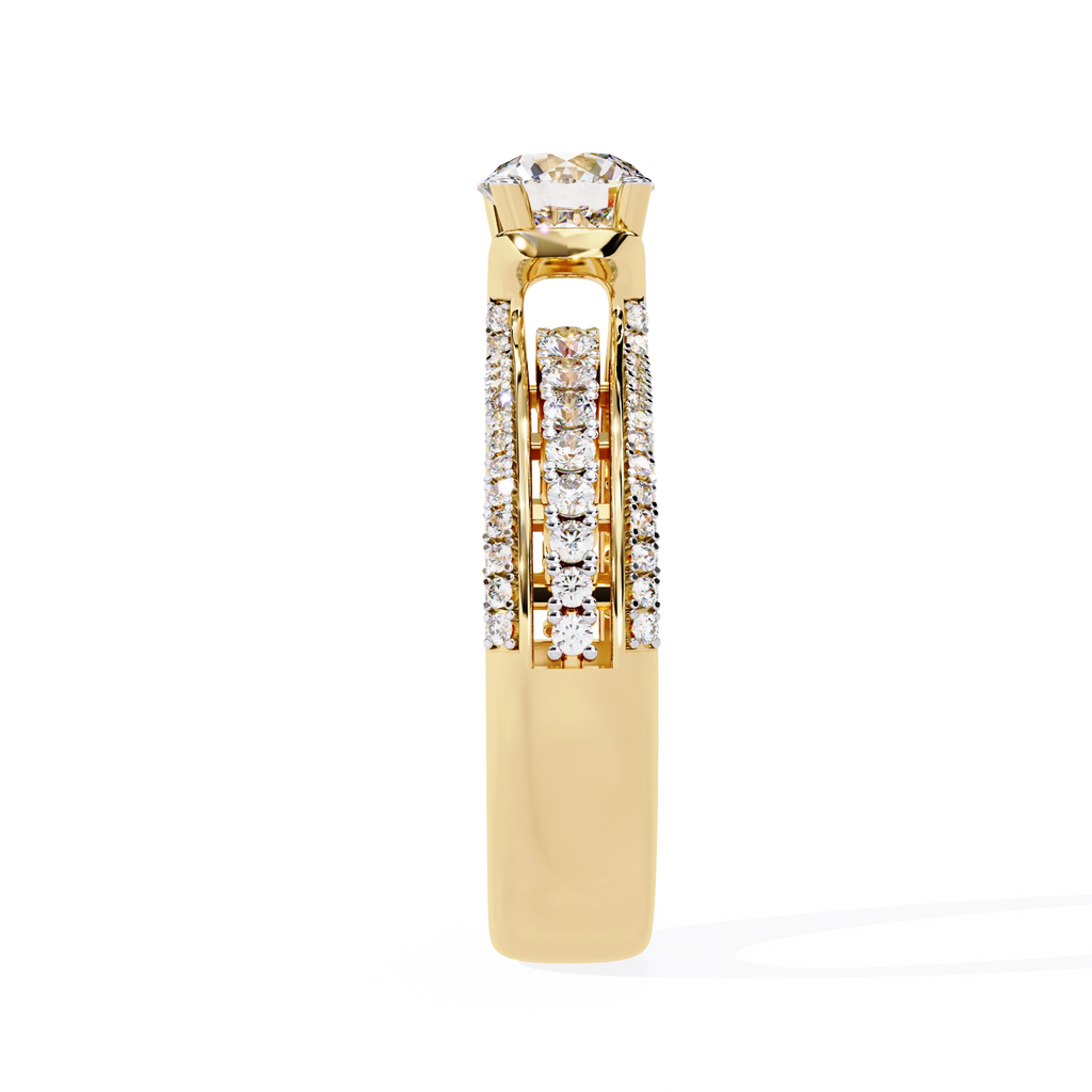 Modern Solitaire Diamond Band Ring