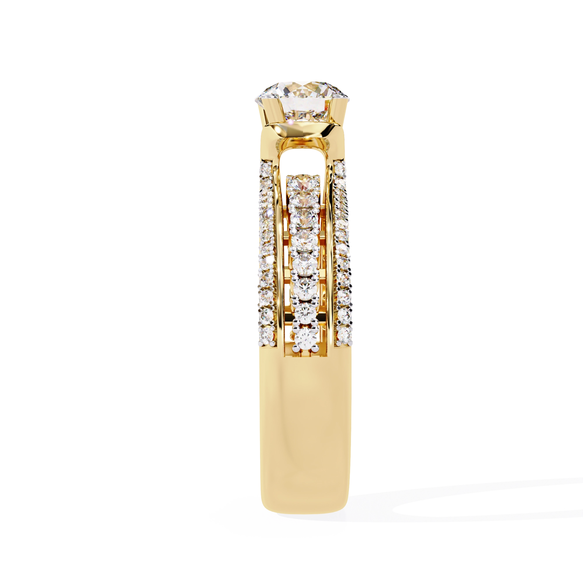 Modern Solitaire Diamond Band Ring