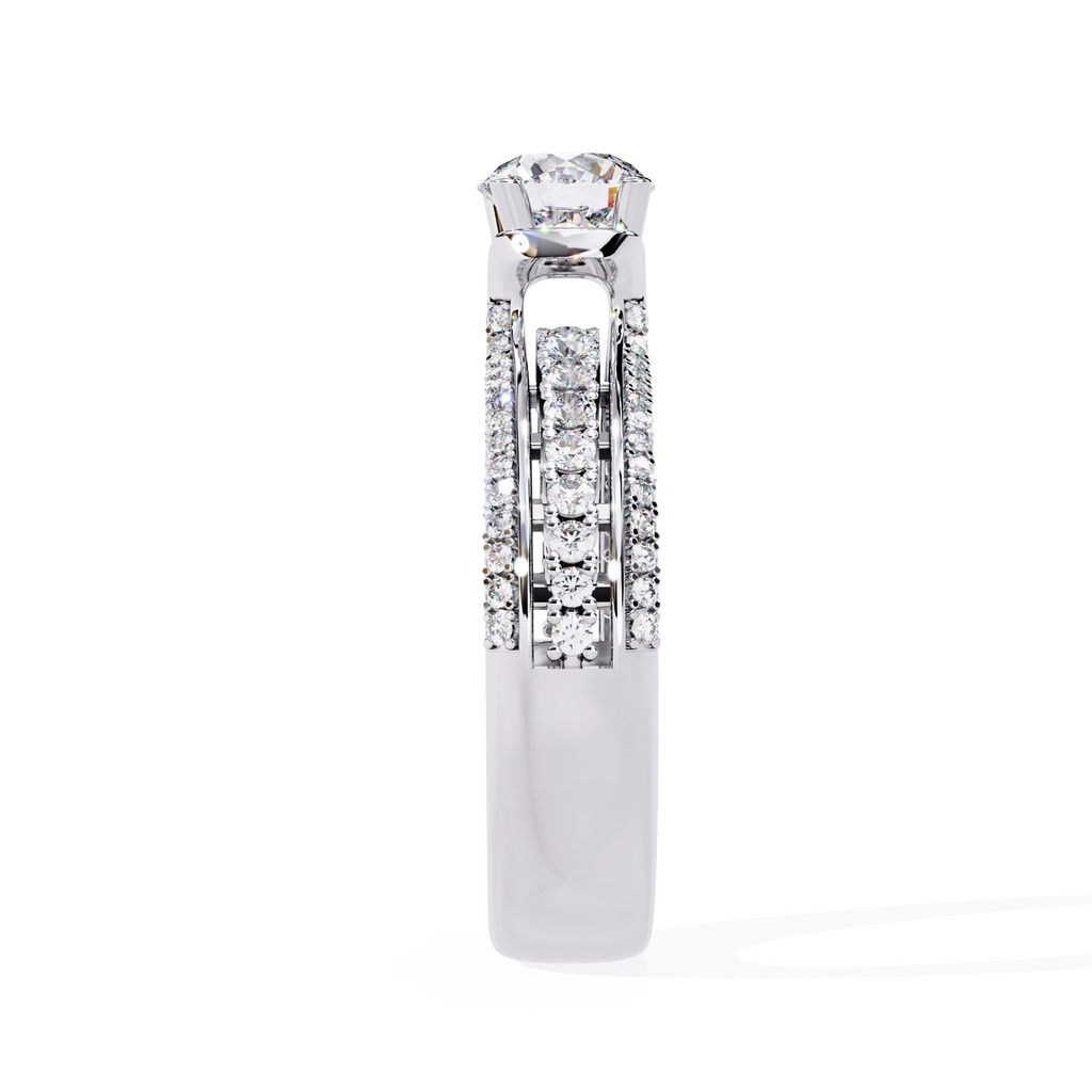 Modern Solitaire Diamond Band Ring