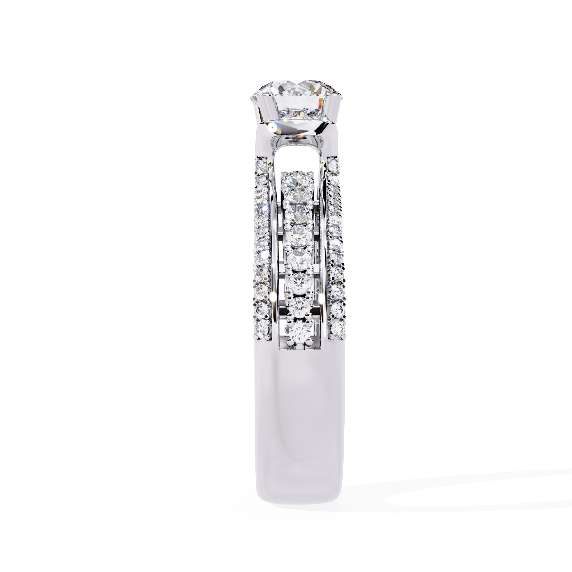 Modern Solitaire Diamond Band Ring