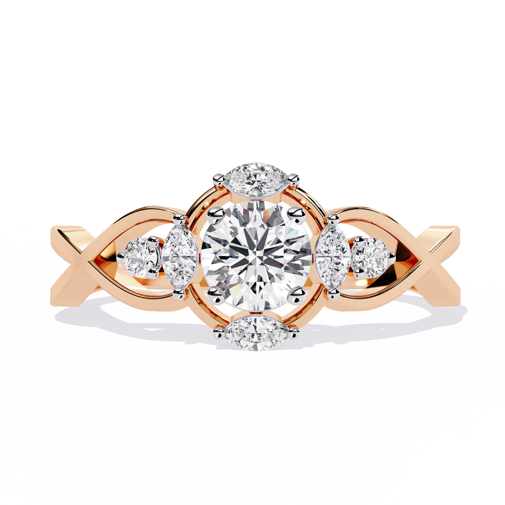 Elegant Heart Diamond Statement Ring