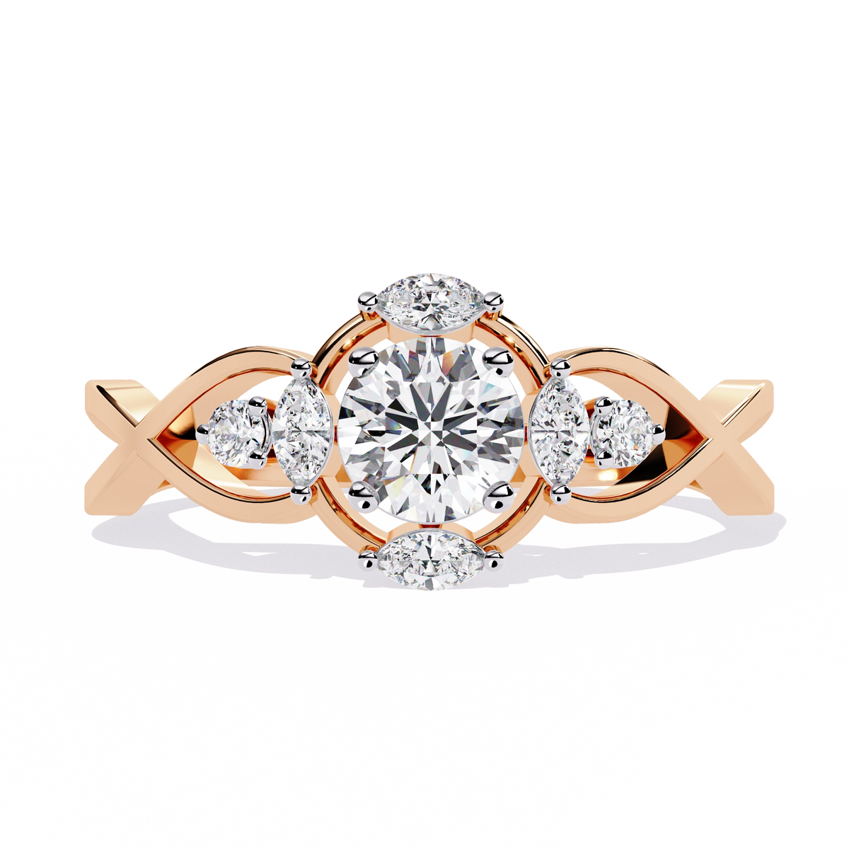 Elegant Heart Diamond Statement Ring