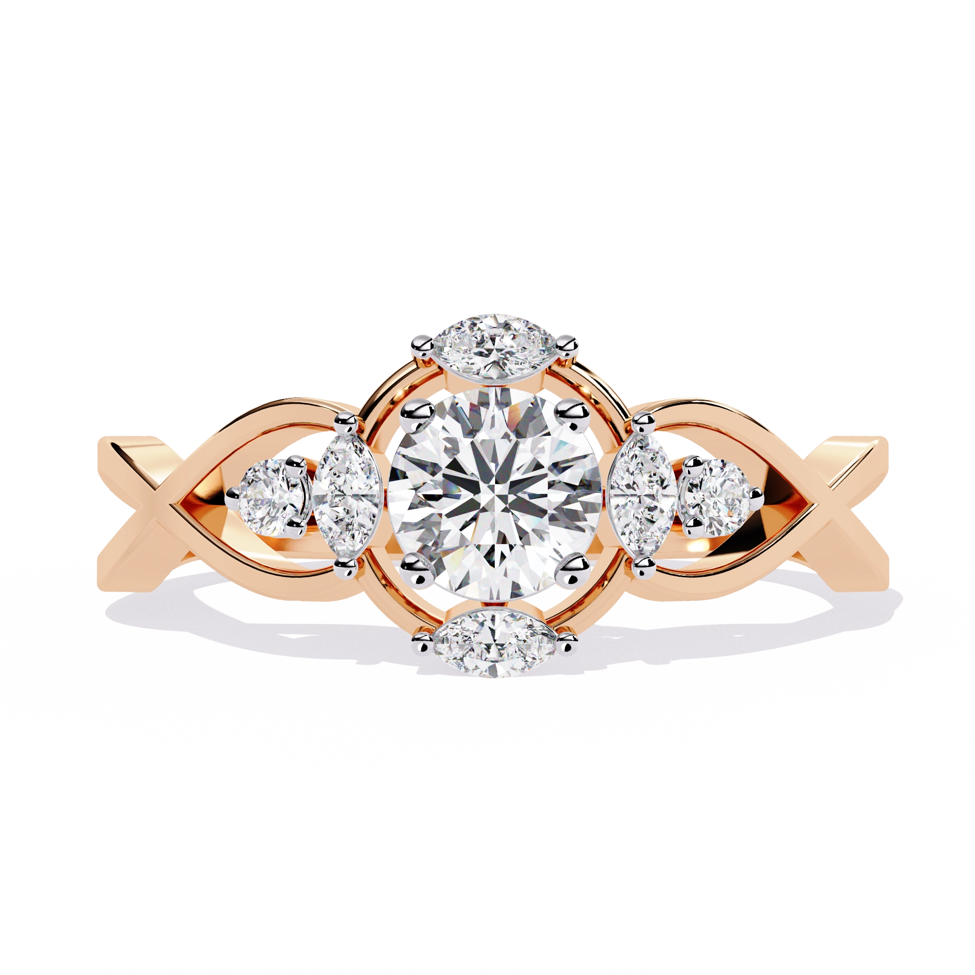 Elegant Heart Diamond Statement Ring