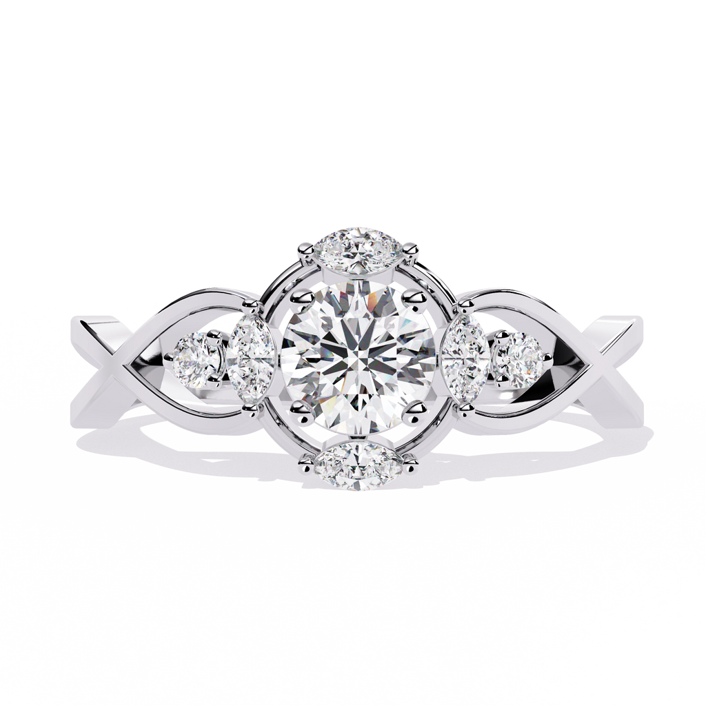 Elegant Heart Diamond Statement Ring