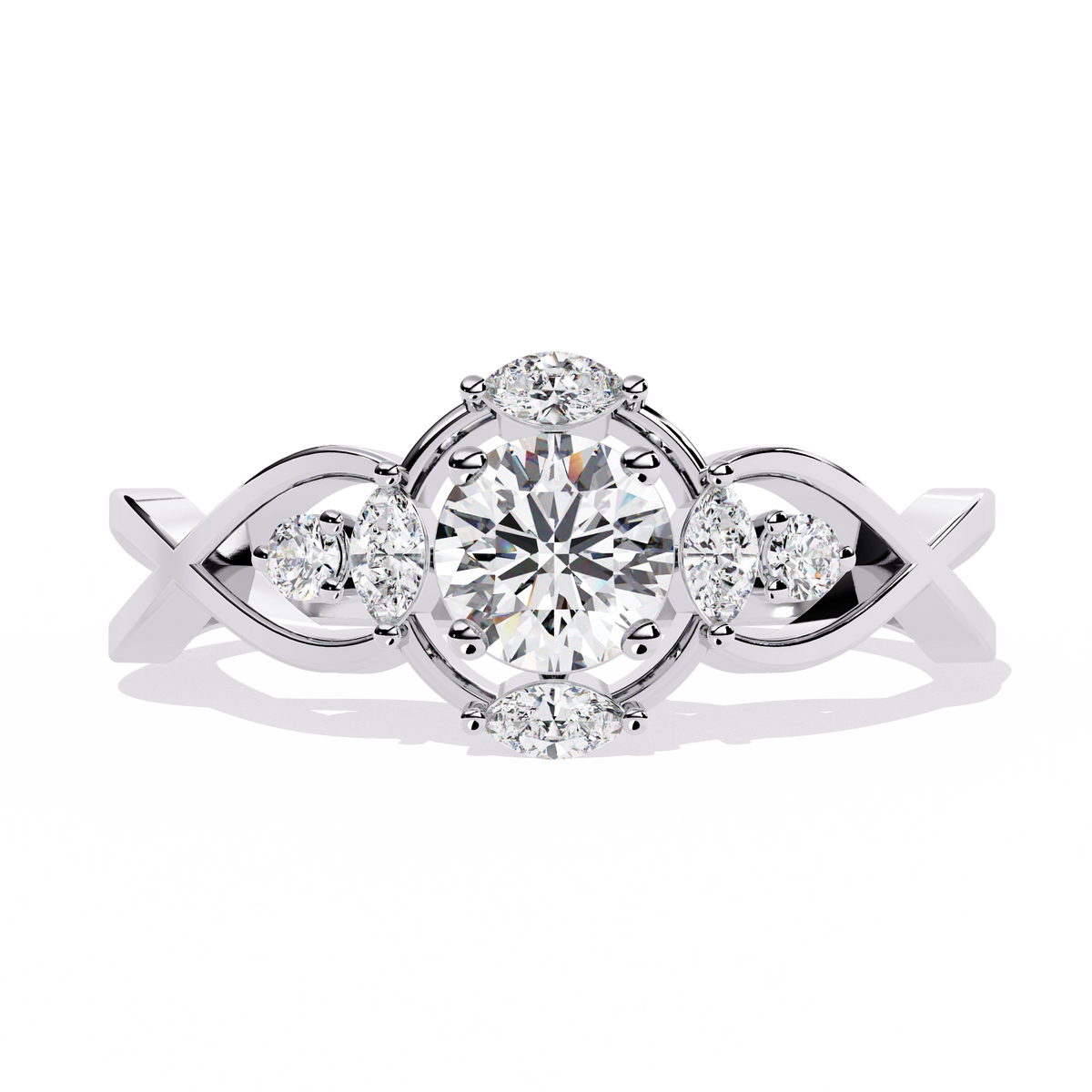 Elegant Heart Diamond Statement Ring