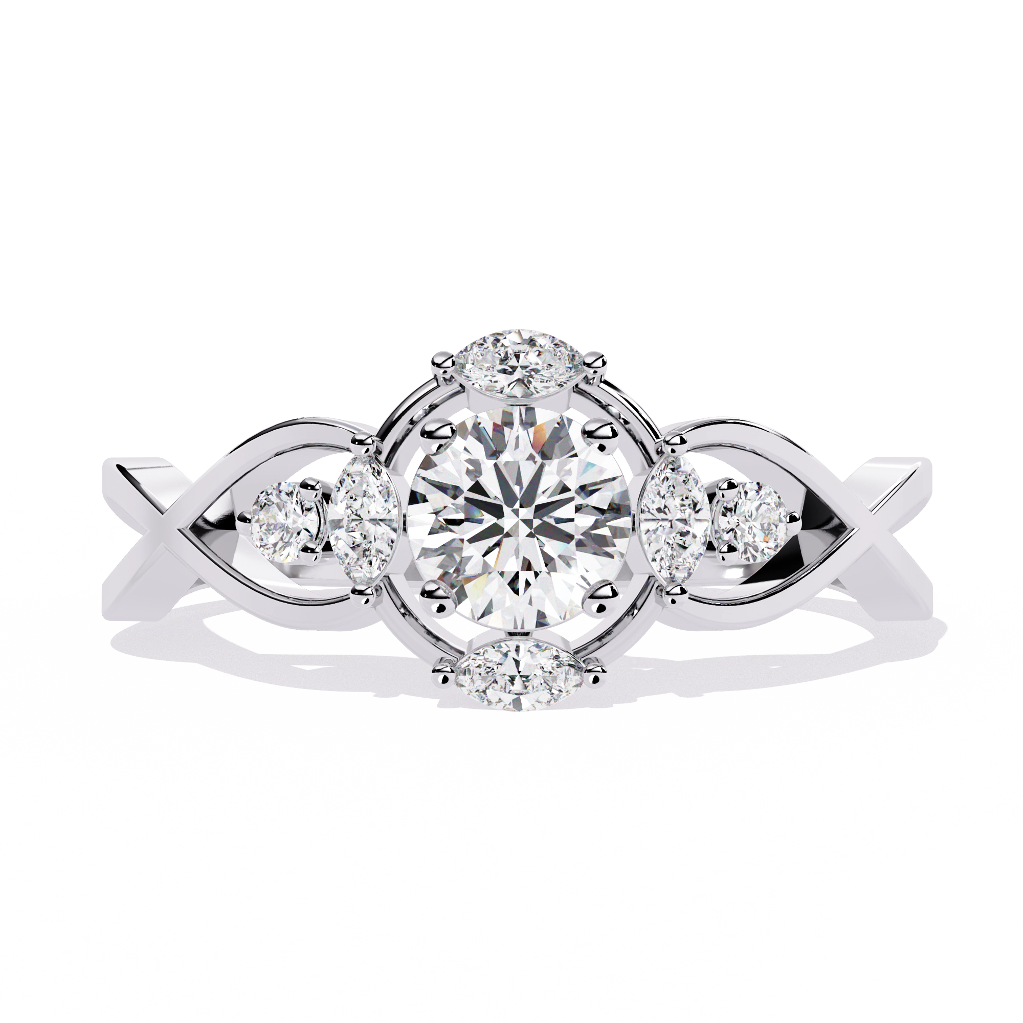 Elegant Heart Diamond Statement Ring