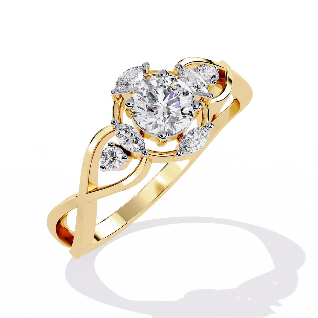 Elegant Heart Diamond Statement Ring