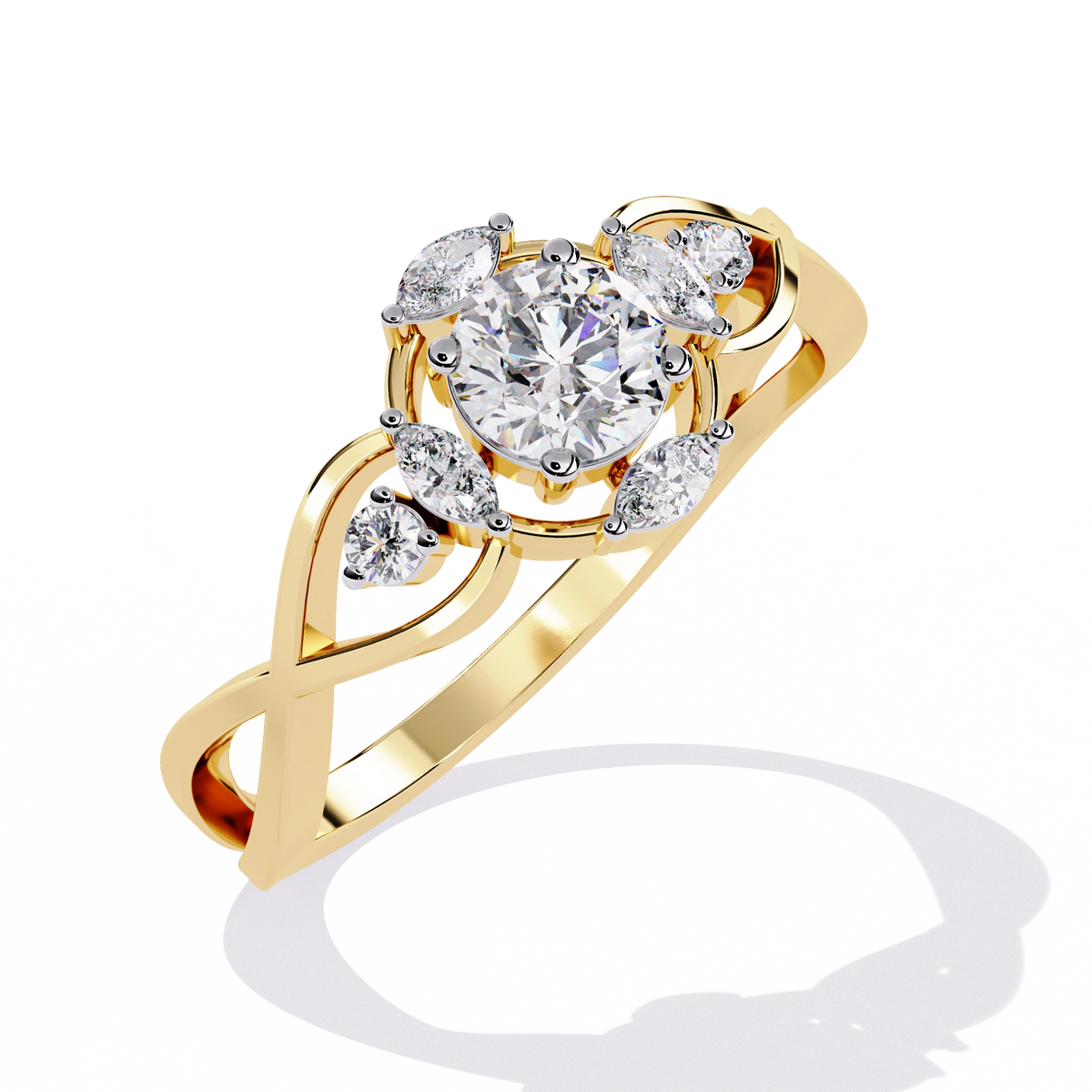 Elegant Heart Diamond Statement Ring