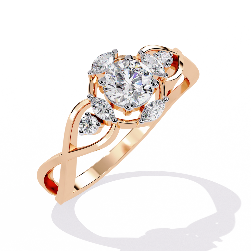 Elegant Heart Diamond Statement Ring