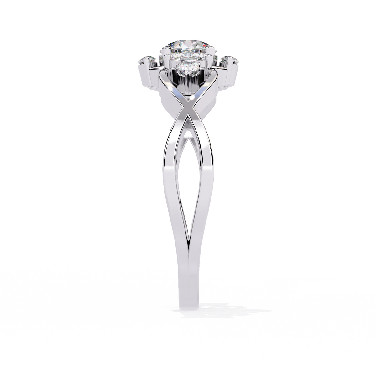Elegant Heart Diamond Statement Ring