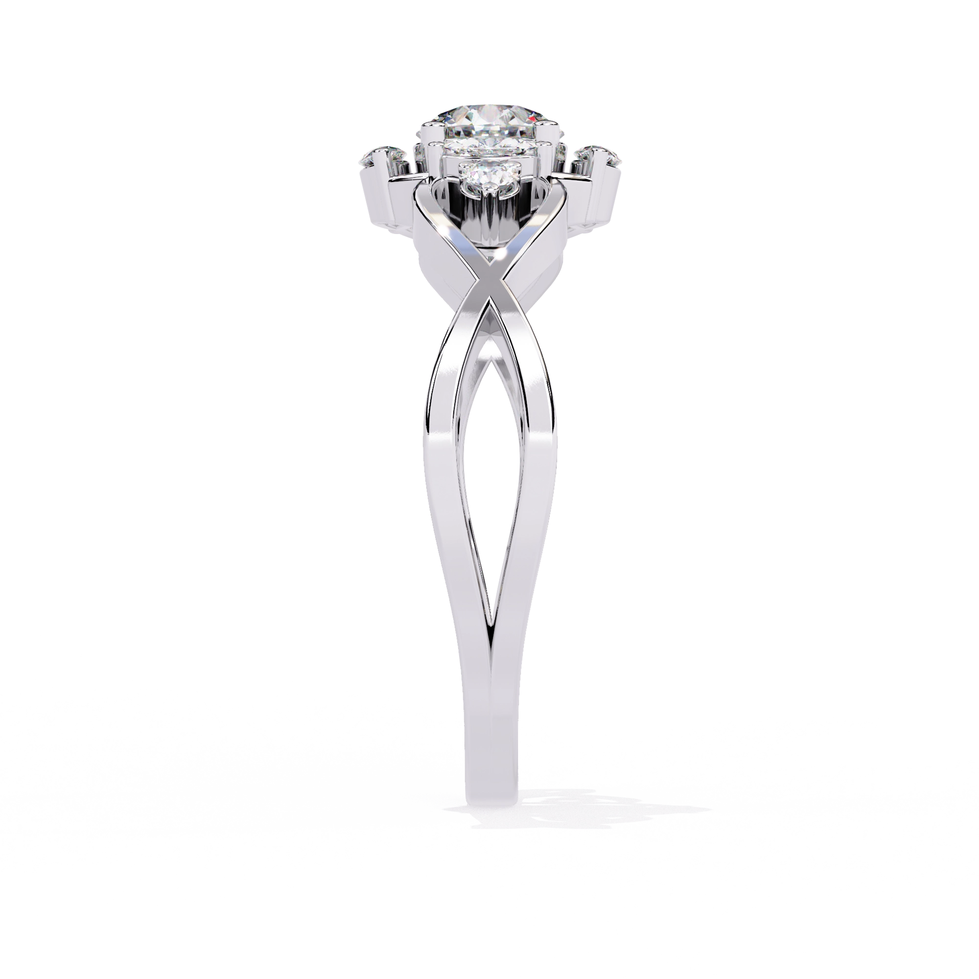 Elegant Heart Diamond Statement Ring