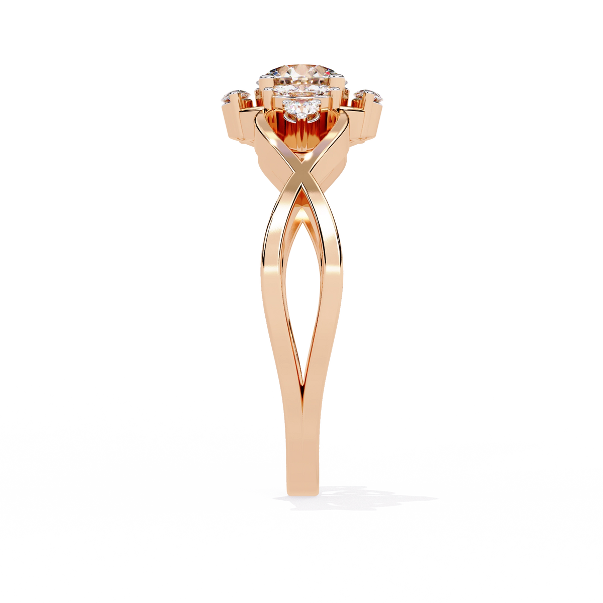 Elegant Heart Diamond Statement Ring