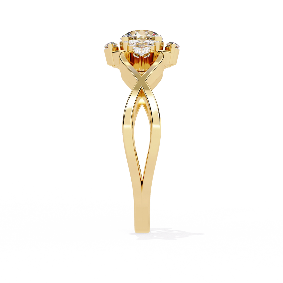 Elegant Heart Diamond Statement Ring