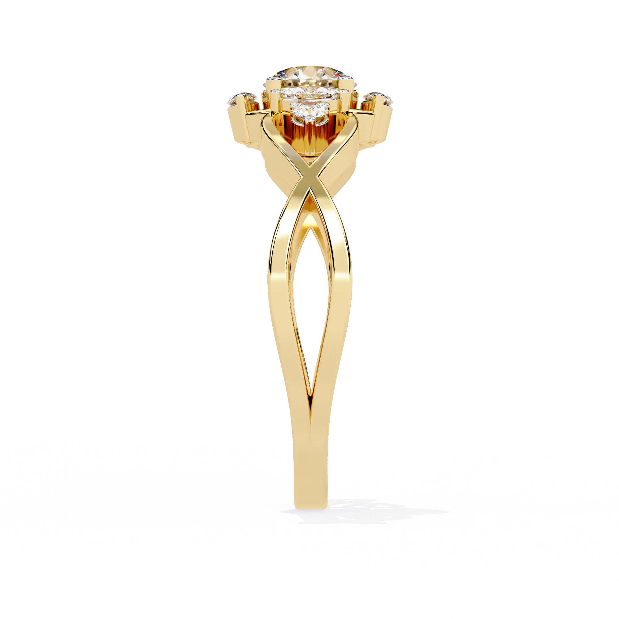 Elegant Heart Diamond Statement Ring