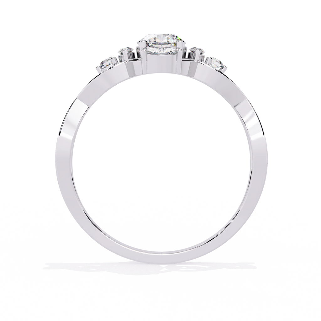 Elegant Heart Diamond Statement Ring