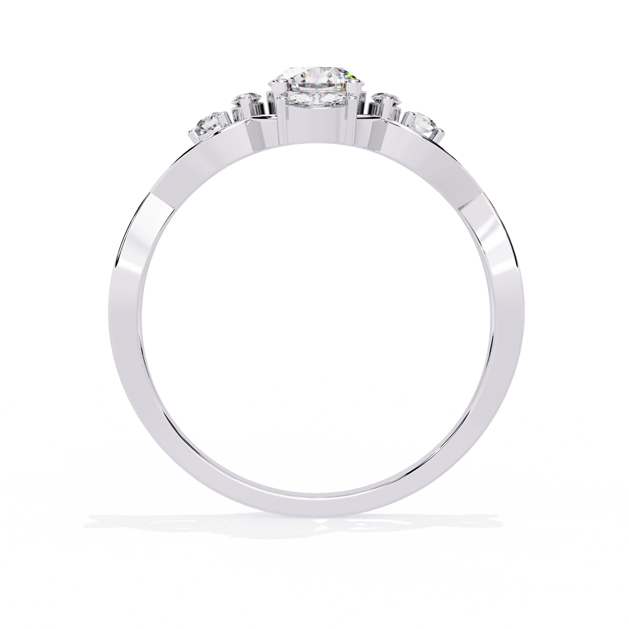 Elegant Heart Diamond Statement Ring