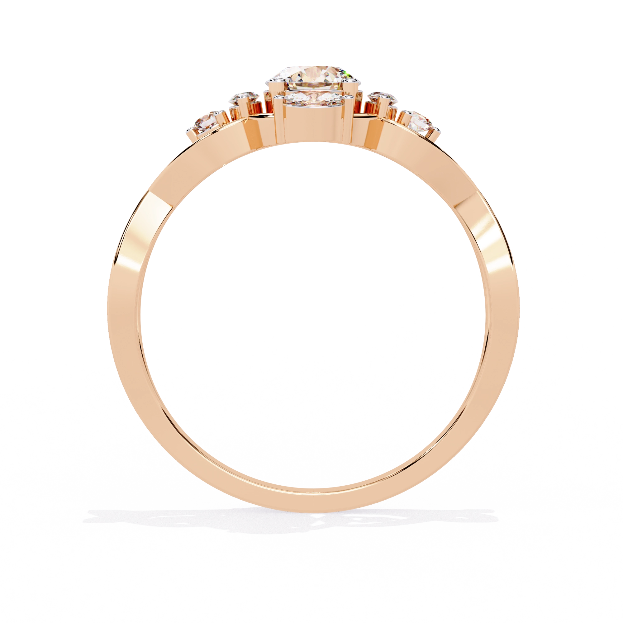 Elegant Heart Diamond Statement Ring