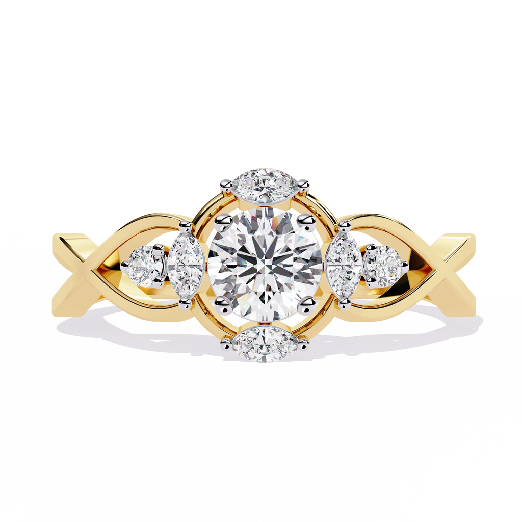 Elegant Heart Diamond Statement Ring