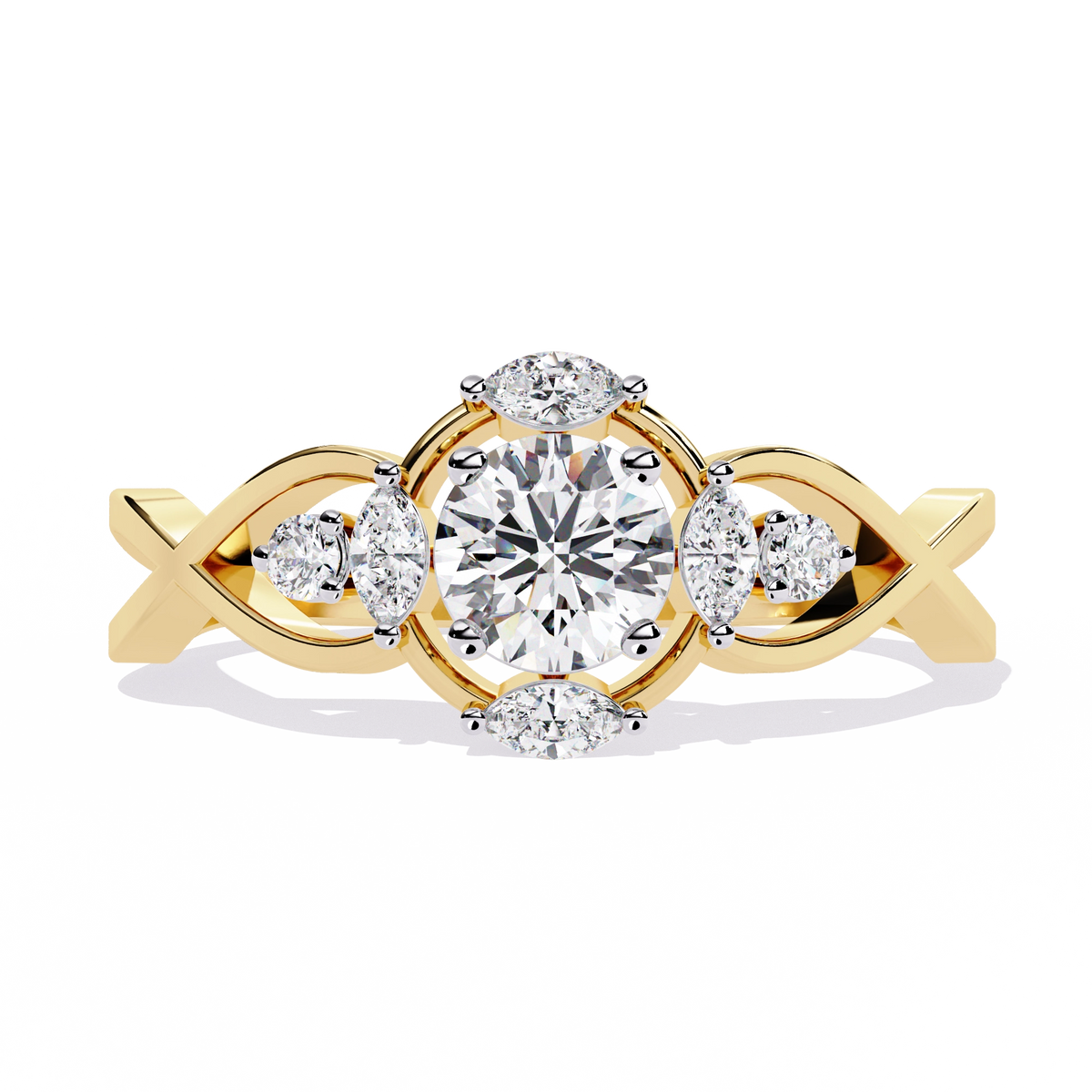 Elegant Heart Diamond Statement Ring