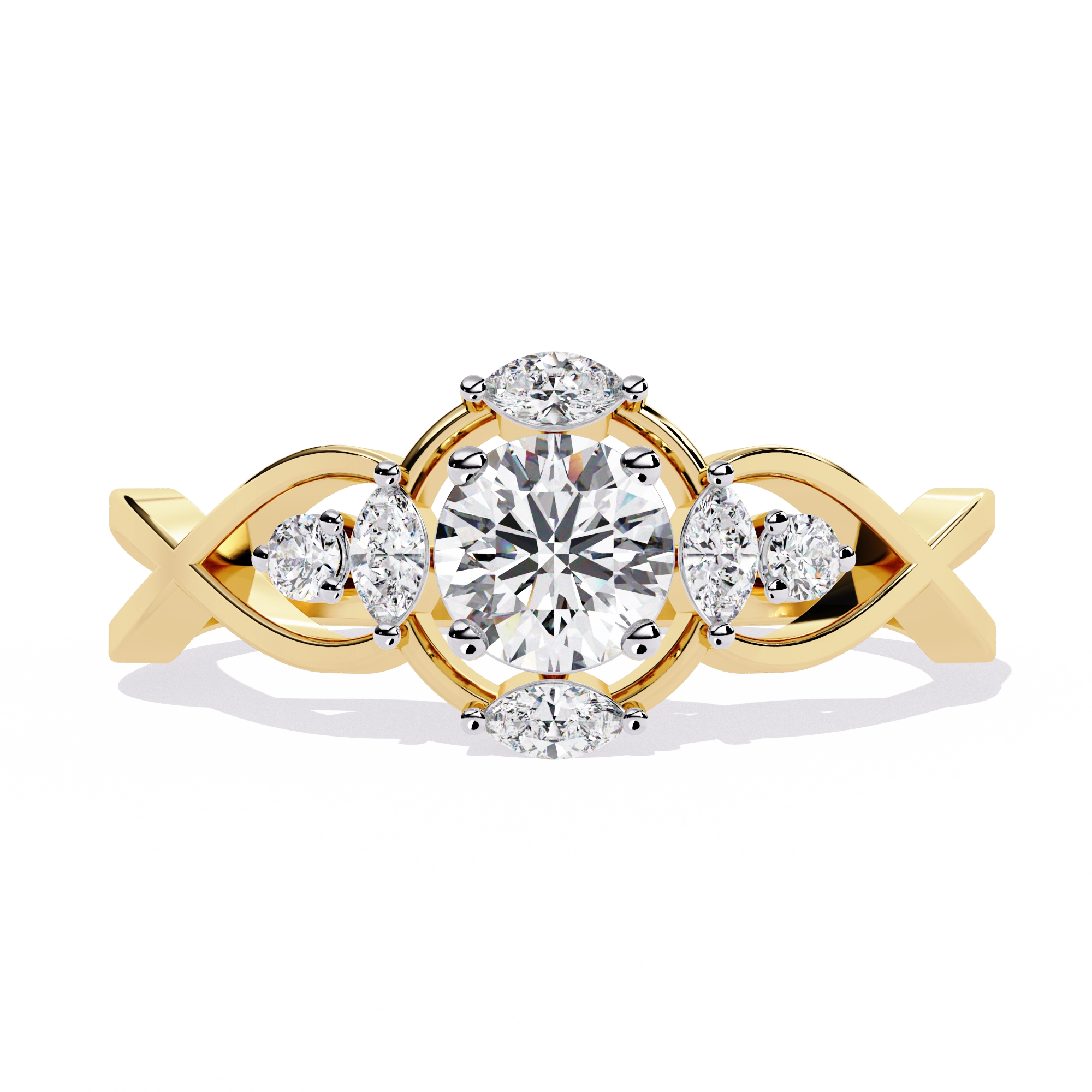 Elegant Heart Diamond Statement Ring