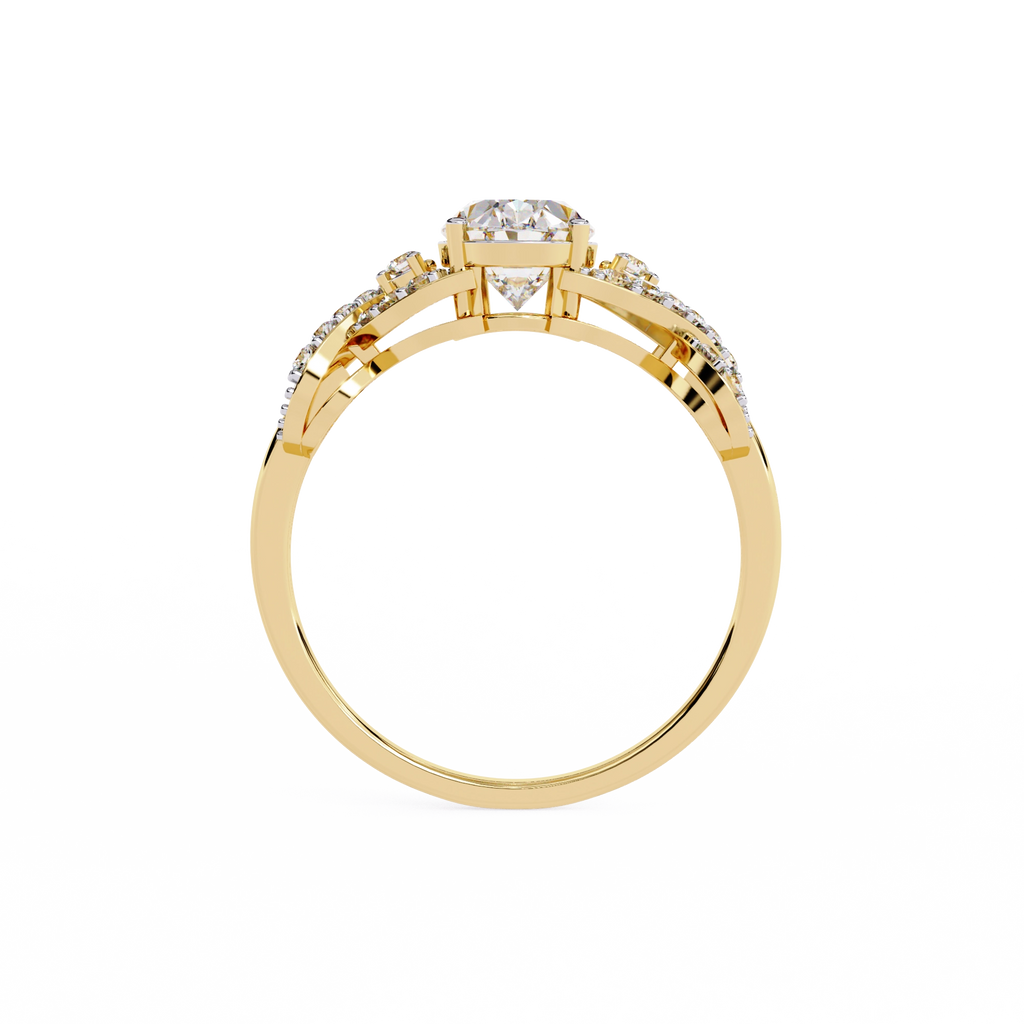 Pear Diamond Twist Statement Ring