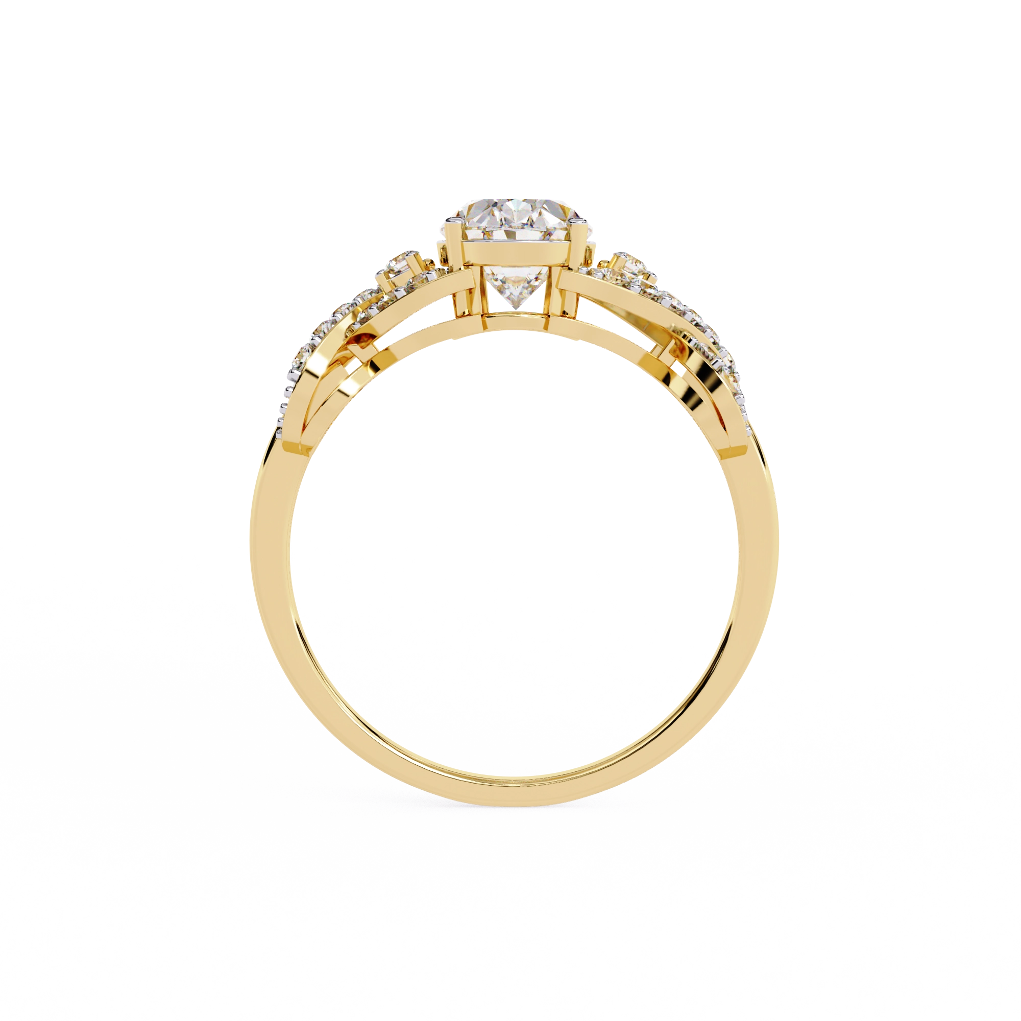 Pear Diamond Twist Statement Ring