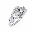 Pear Diamond Twist Statement Ring