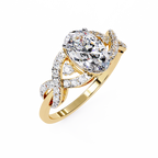 Pear Diamond Twist Statement Ring