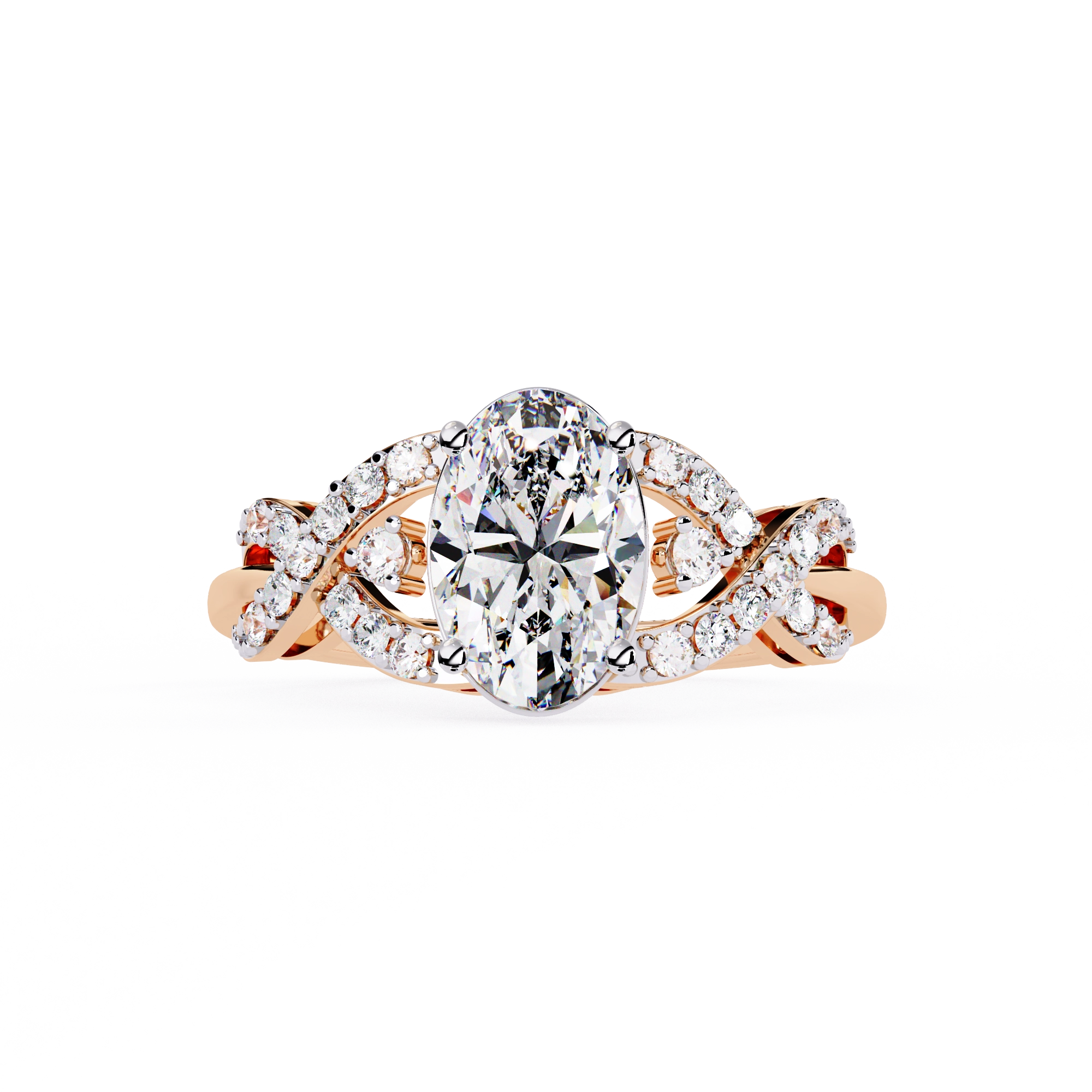 Pear Diamond Twist Statement Ring