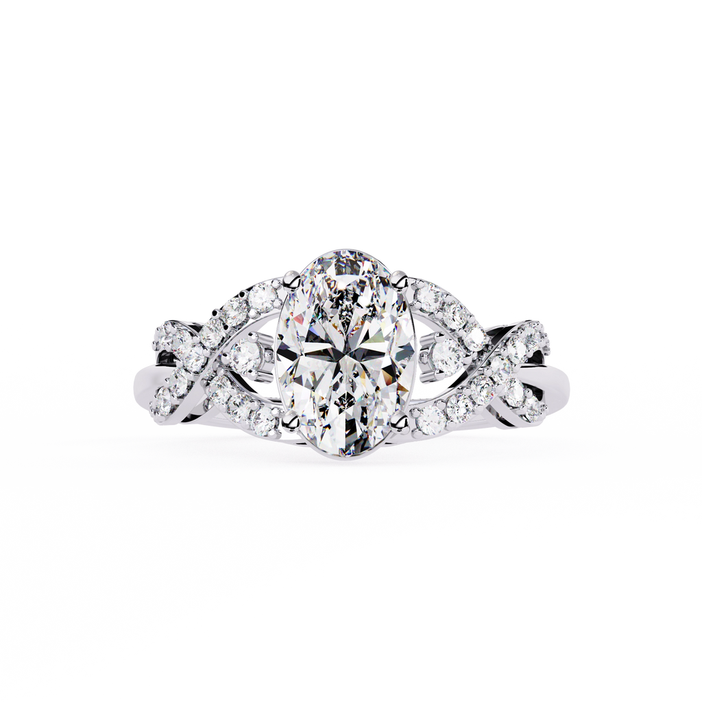 Pear Diamond Twist Statement Ring