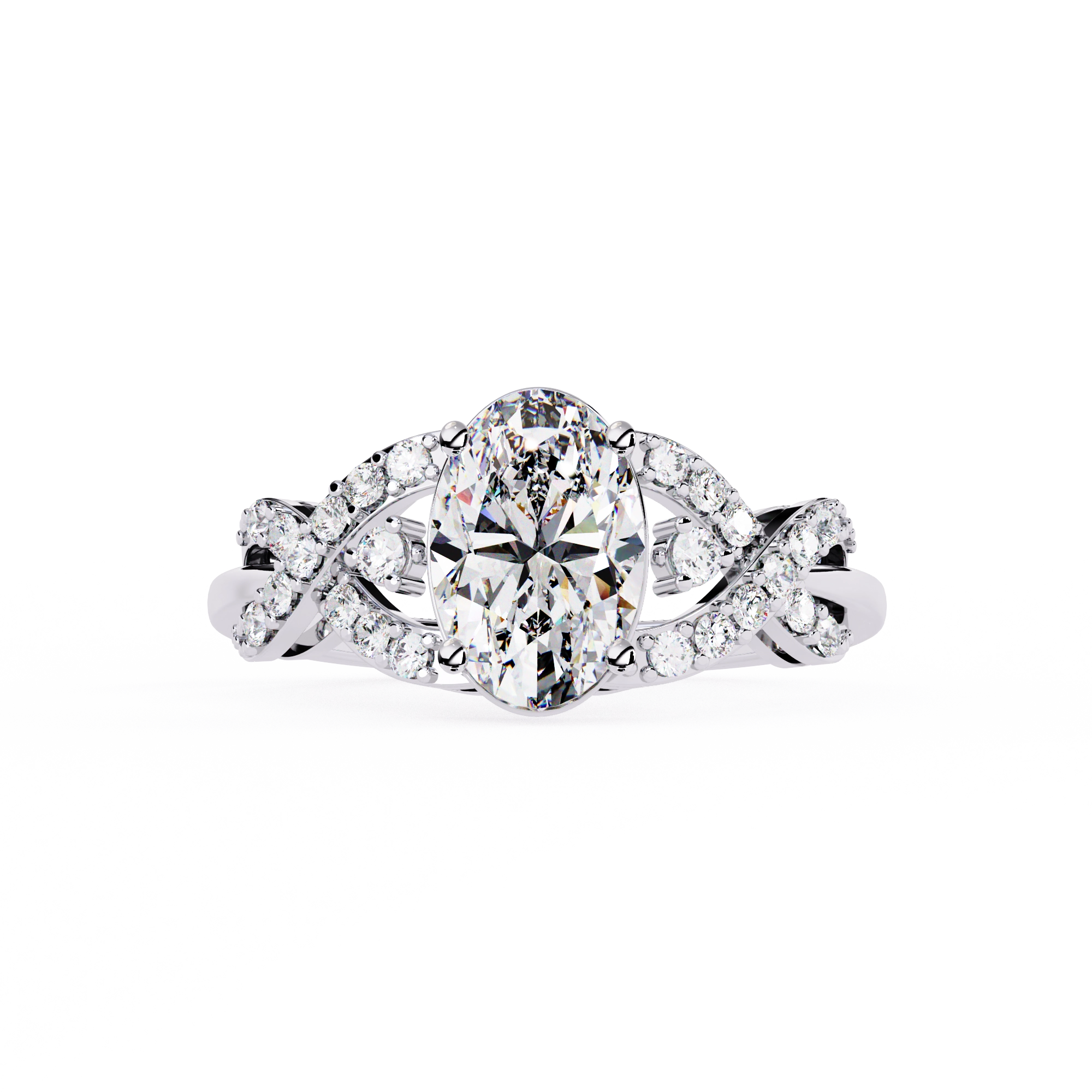 Pear Diamond Twist Statement Ring