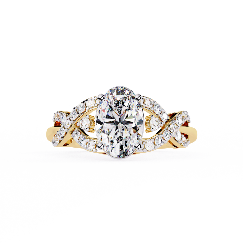 Pear Diamond Twist Statement Ring
