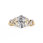Pear Diamond Twist Statement Ring