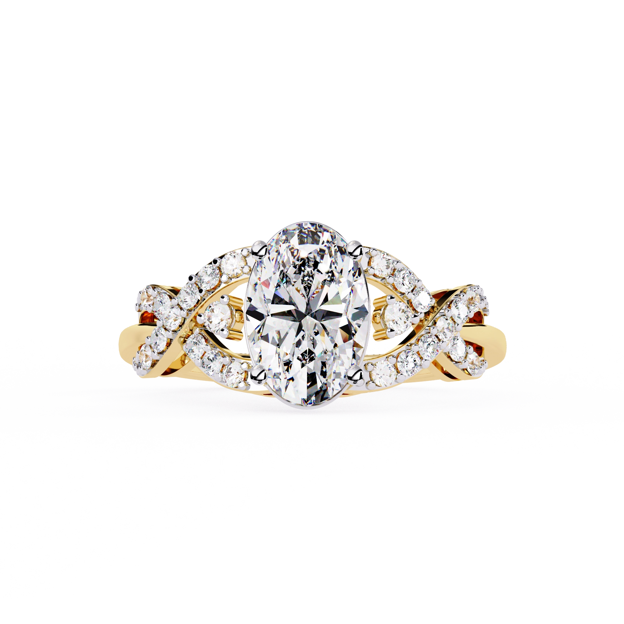 Pear Diamond Twist Statement Ring