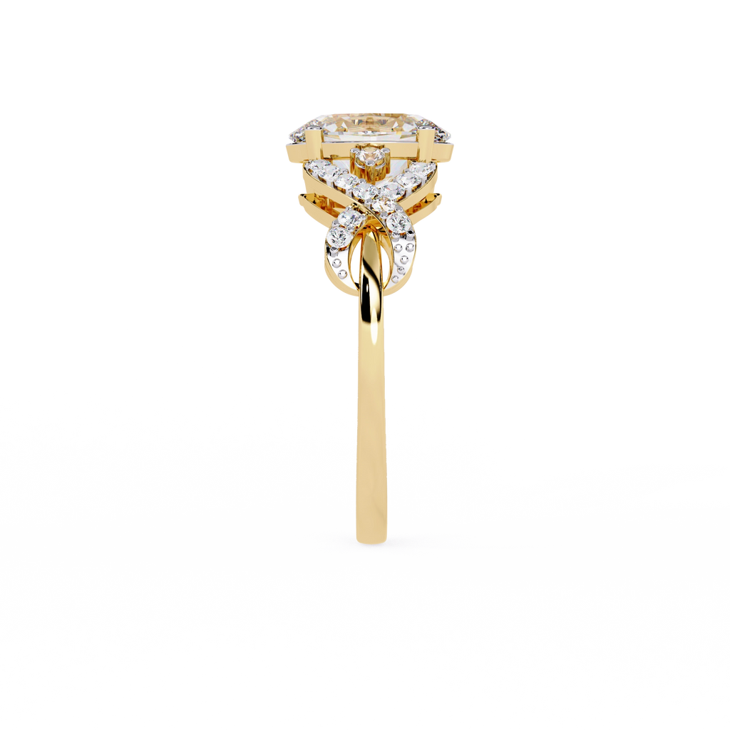 Pear Diamond Twist Statement Ring