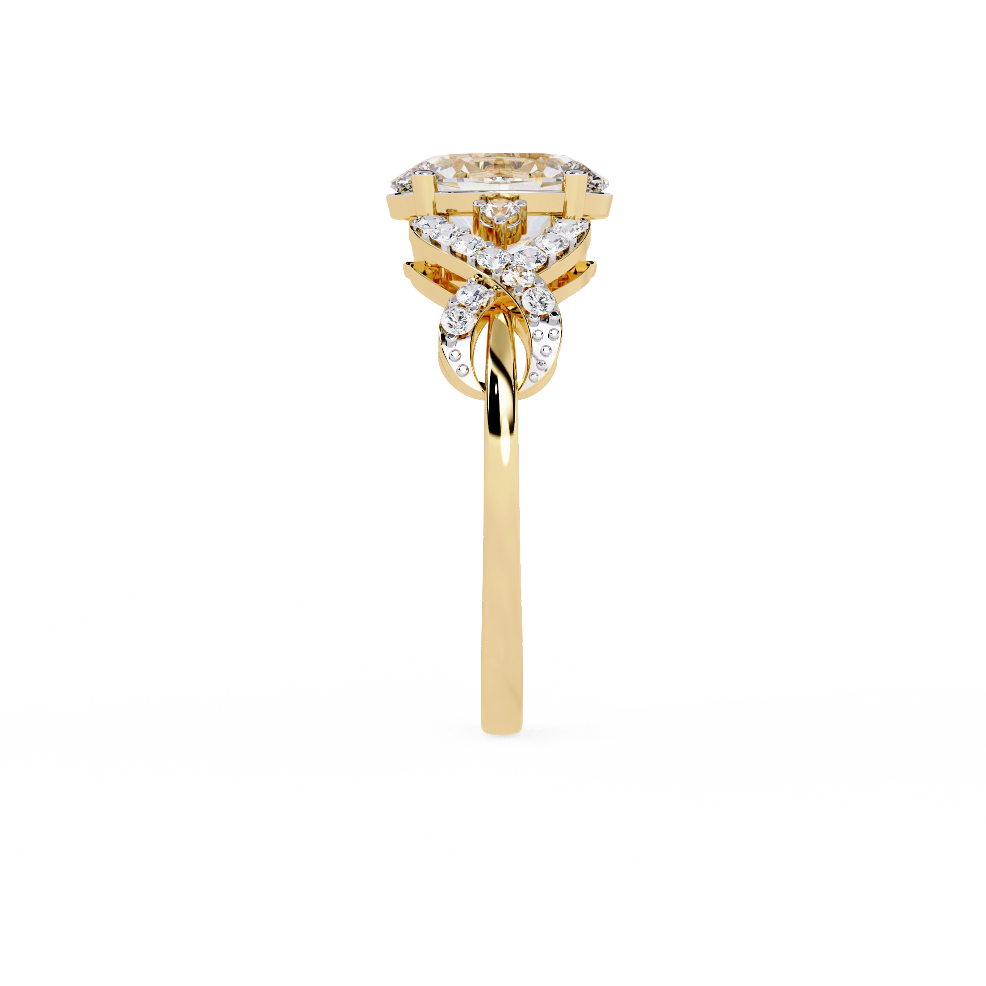 Pear Diamond Twist Statement Ring