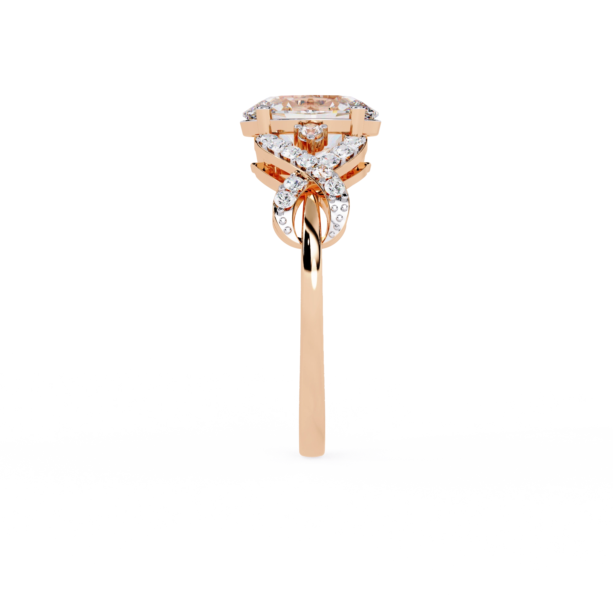 Pear Diamond Twist Statement Ring