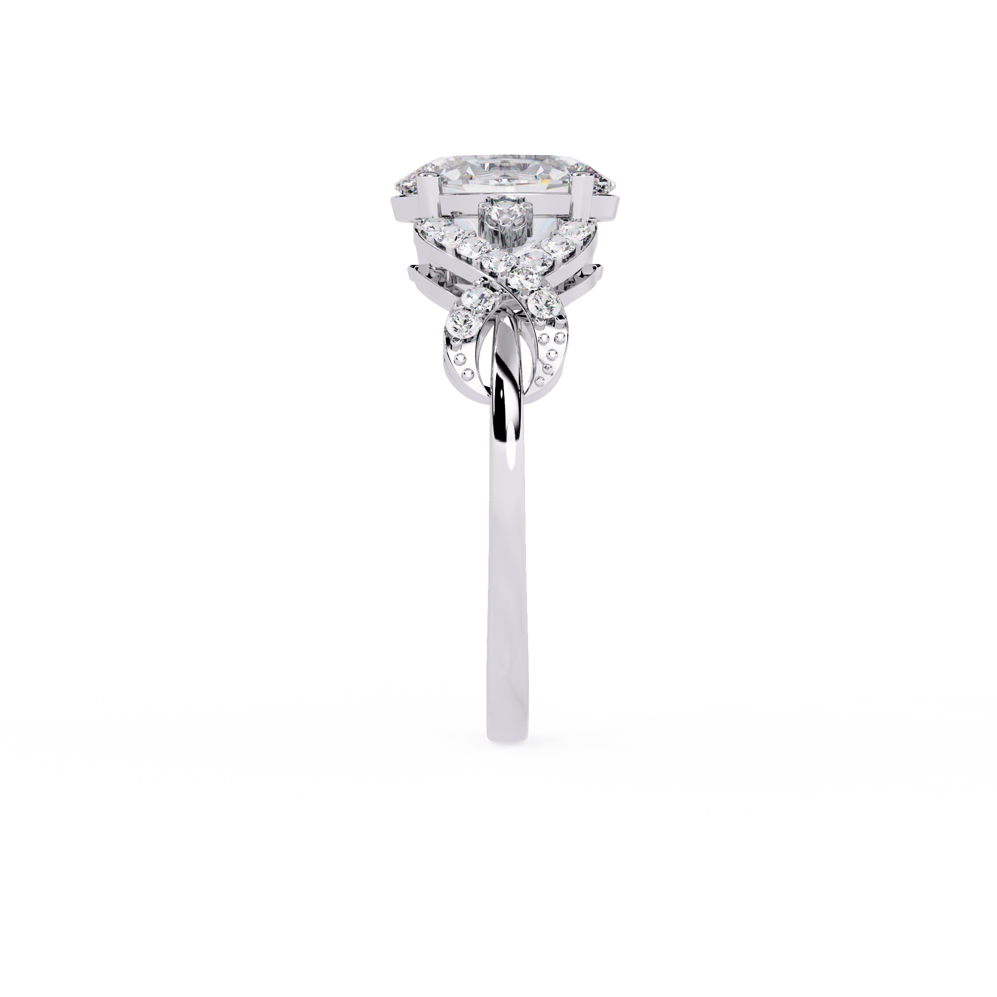 Pear Diamond Twist Statement Ring