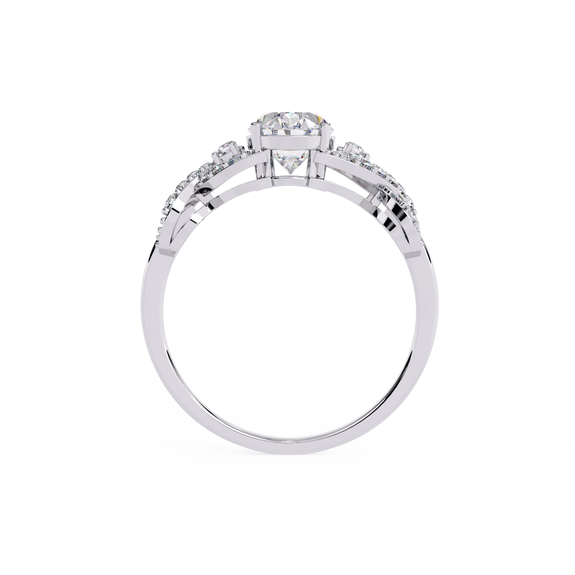 Pear Diamond Twist Statement Ring
