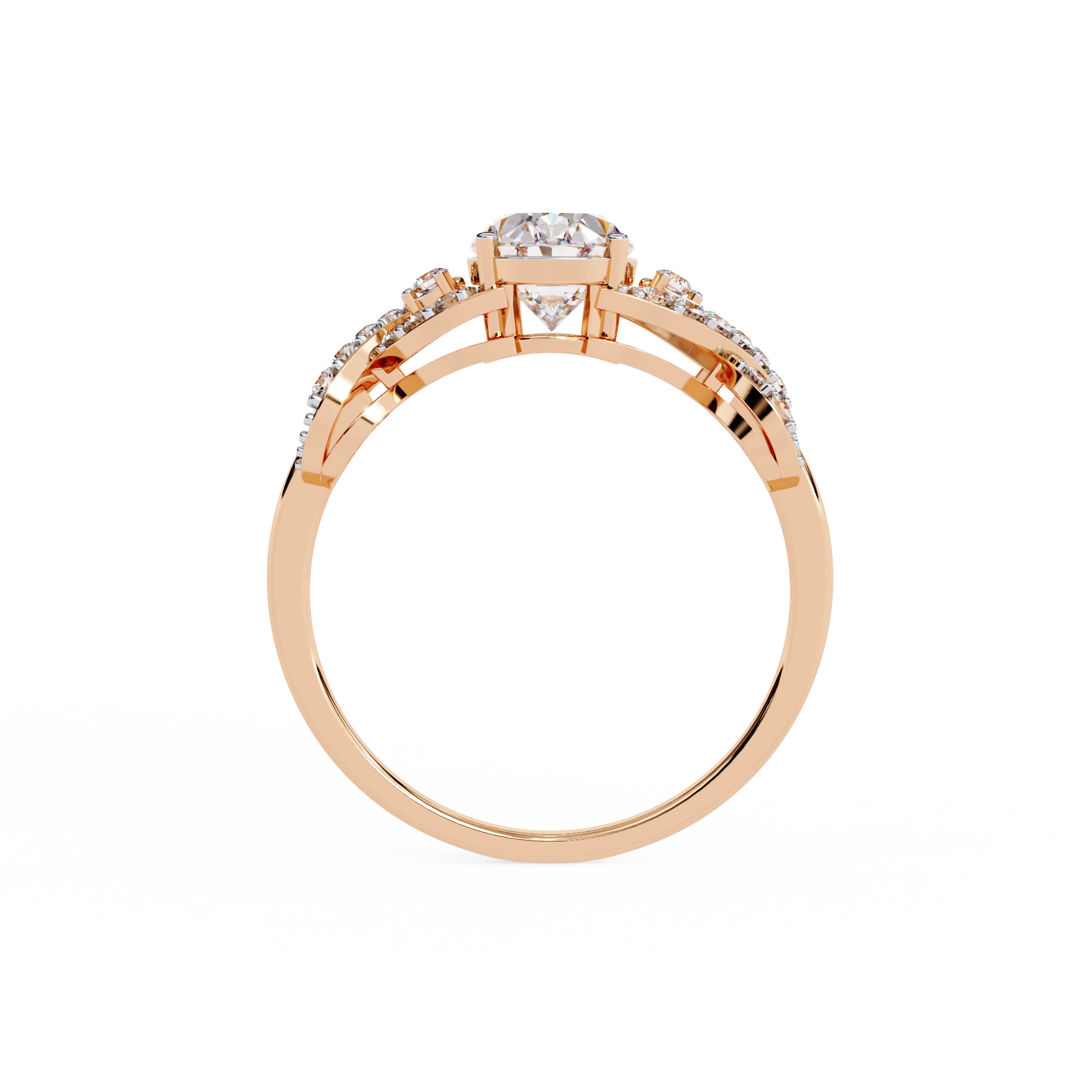 Pear Diamond Twist Statement Ring